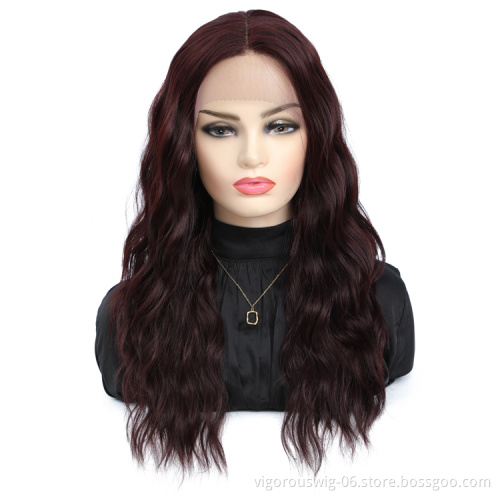 Vigorous natural high quality wholesale curly premium wet and wavy heat resistant fiber synthetic hd lace frontal wigs